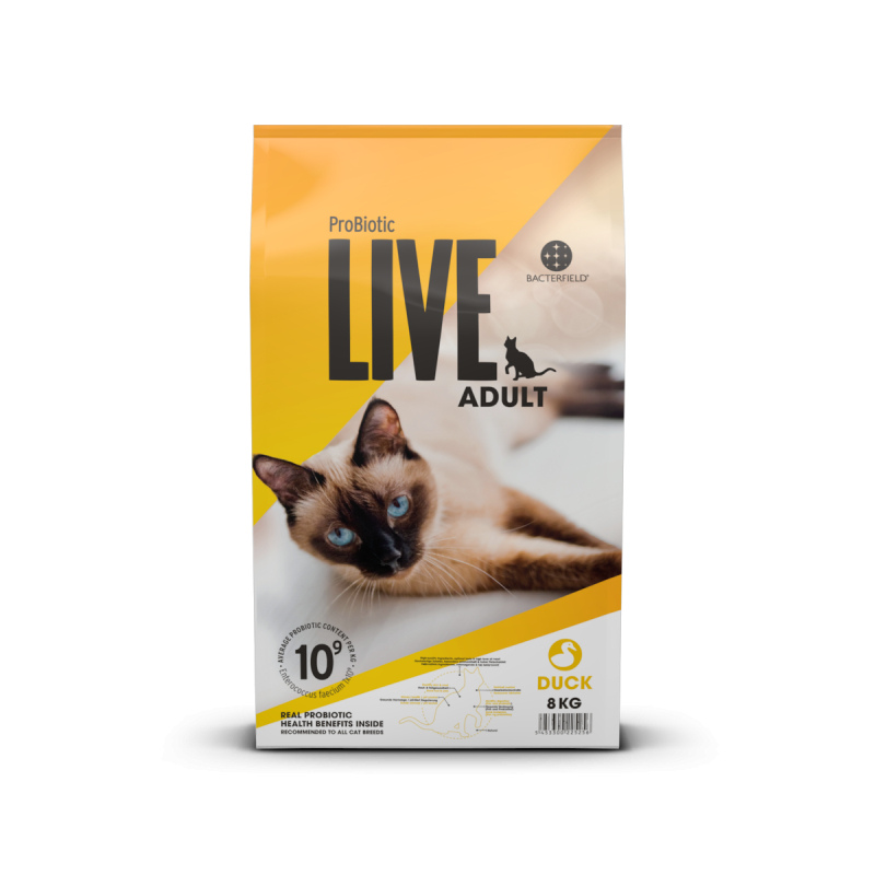 2 kg. ProBiotic LIVE Adult Kat - kattemad med and