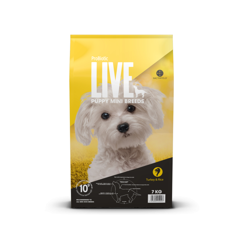 7 kg. ProBiotic LIVE Puppy MINI Breeds - hvalpefoder med kalkun til små hunderacer